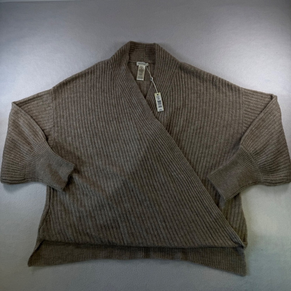 Max Studio Womens 3X Blonde Ribbed Surplice V-Neck Pullover Sweater NWT 1W07997
